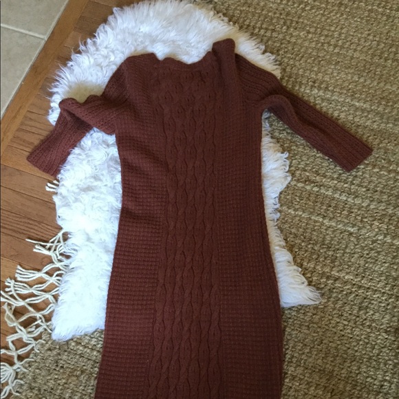 Sparrow Anthropologie Rust Midi Sweater Dress - Picture 5 of 5